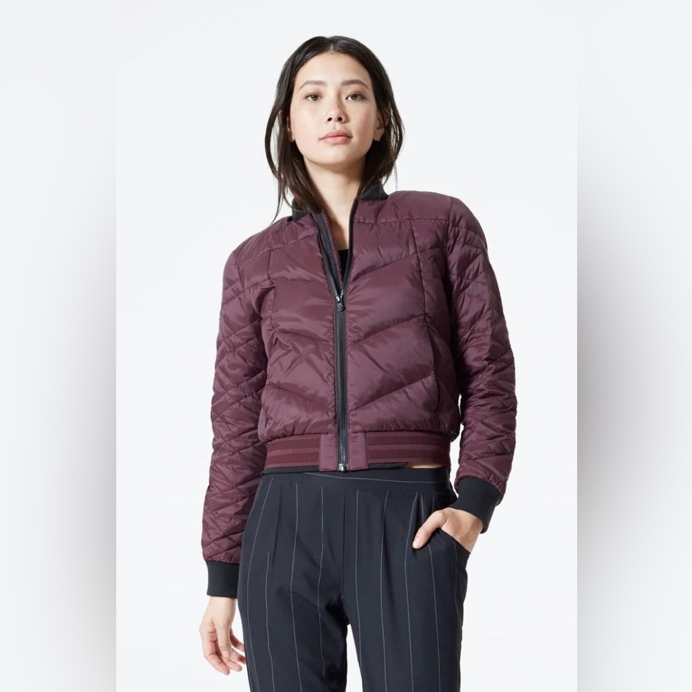 MPG Sport Mila Down Filled Bomber Jacket Maroon Size Small